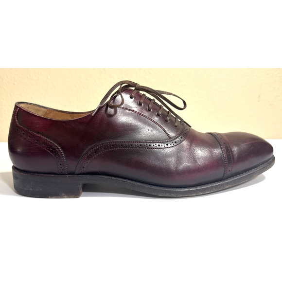 Salvadore Ferragamo Leather Oxford CapToe Burgundy Dress Shoe Size 7.5 main image 9